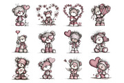 Whimsical Valentine Teddy Bear Clipa, an Illustration by Design Market (Thumbnail 3 of 3)