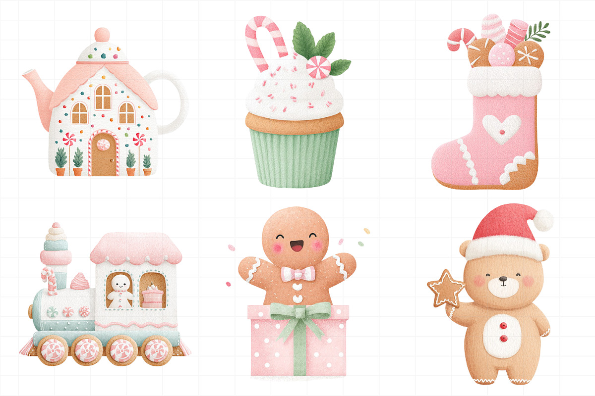 Christmas Gingerbread Png Clip Art, an Illustration by Daily.Designs (Photo 4 of 5)