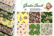 Watercolor Snail Seamless Patterns, an Animal Illustration by OlDm_Shop (Thumbnail 1 of 10)