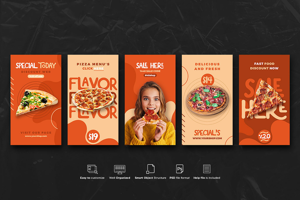 Food Instagram Story PSD Templates, a Social Media Template by Giraffe Design Studio (Photo 20 of 22)