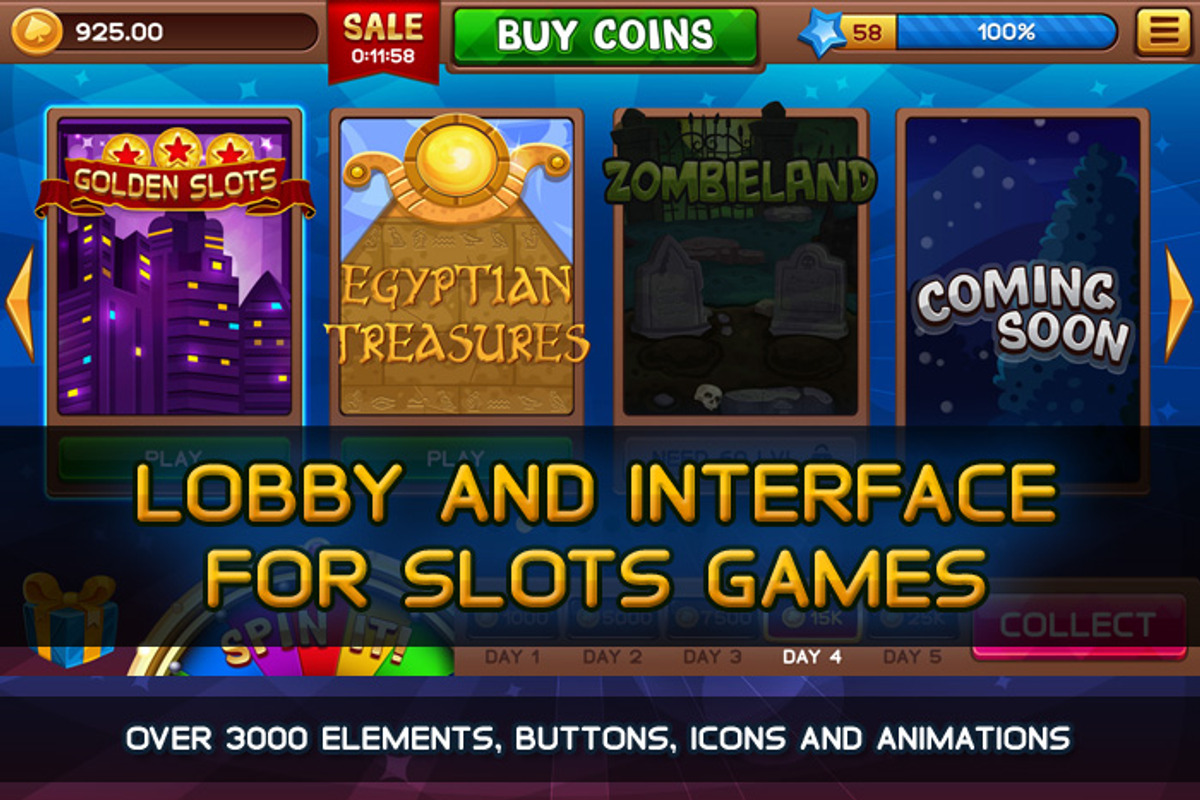 Lobby and GUI for Slots Games, an Illustration by Saranai Store (Photo 1 of 10)