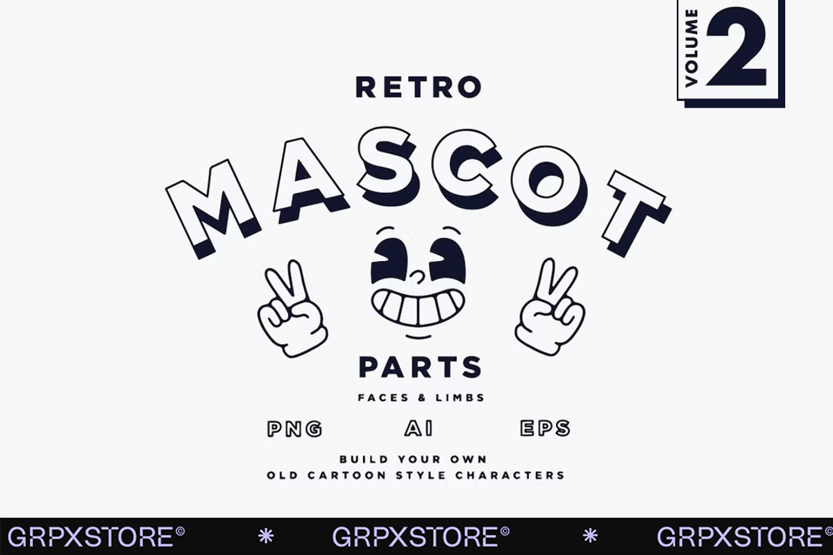 Retro Mascot Parts | VOL 2, an Illustration by GRPXSTORE (Photo 1 of 4)