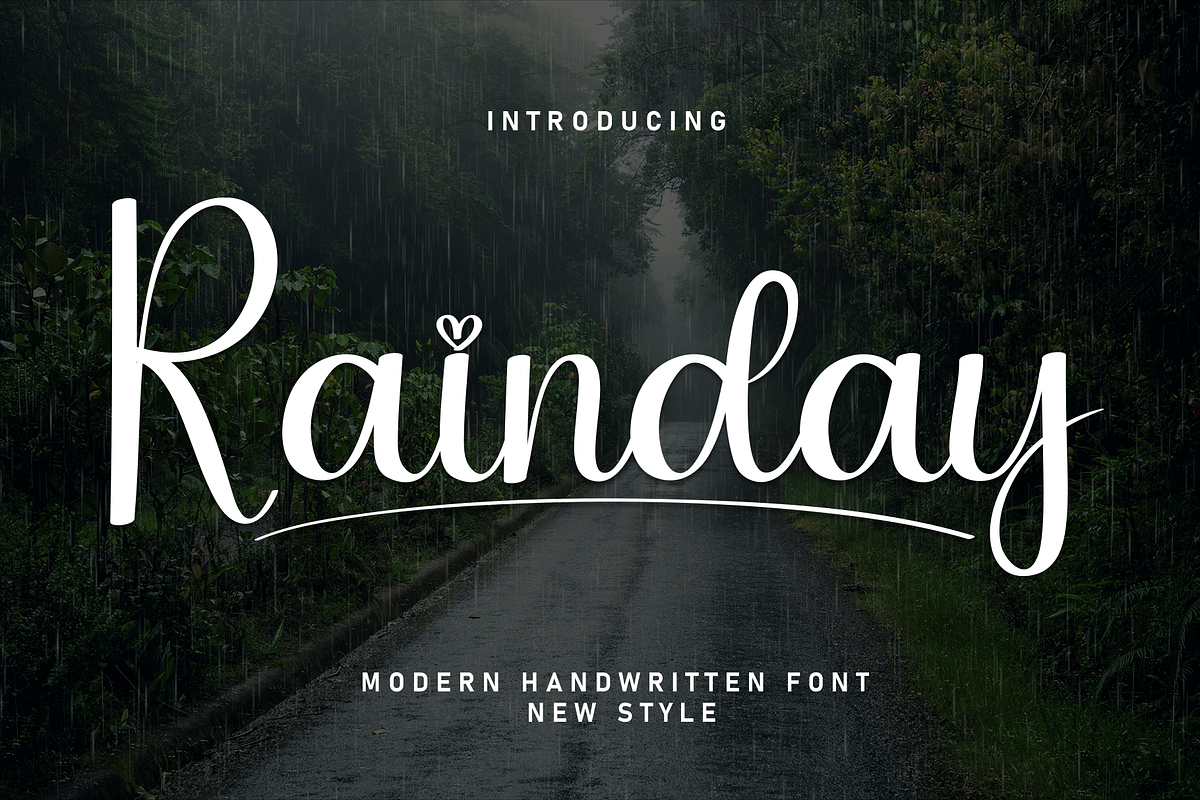 Rainday | Script Font, a Handwritten Font by Scratchones (Photo 1 of 9)