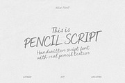 Pencil Script - Handwritten Script, a Script Font by AndrewPixelType (Thumbnail 1 of 15)