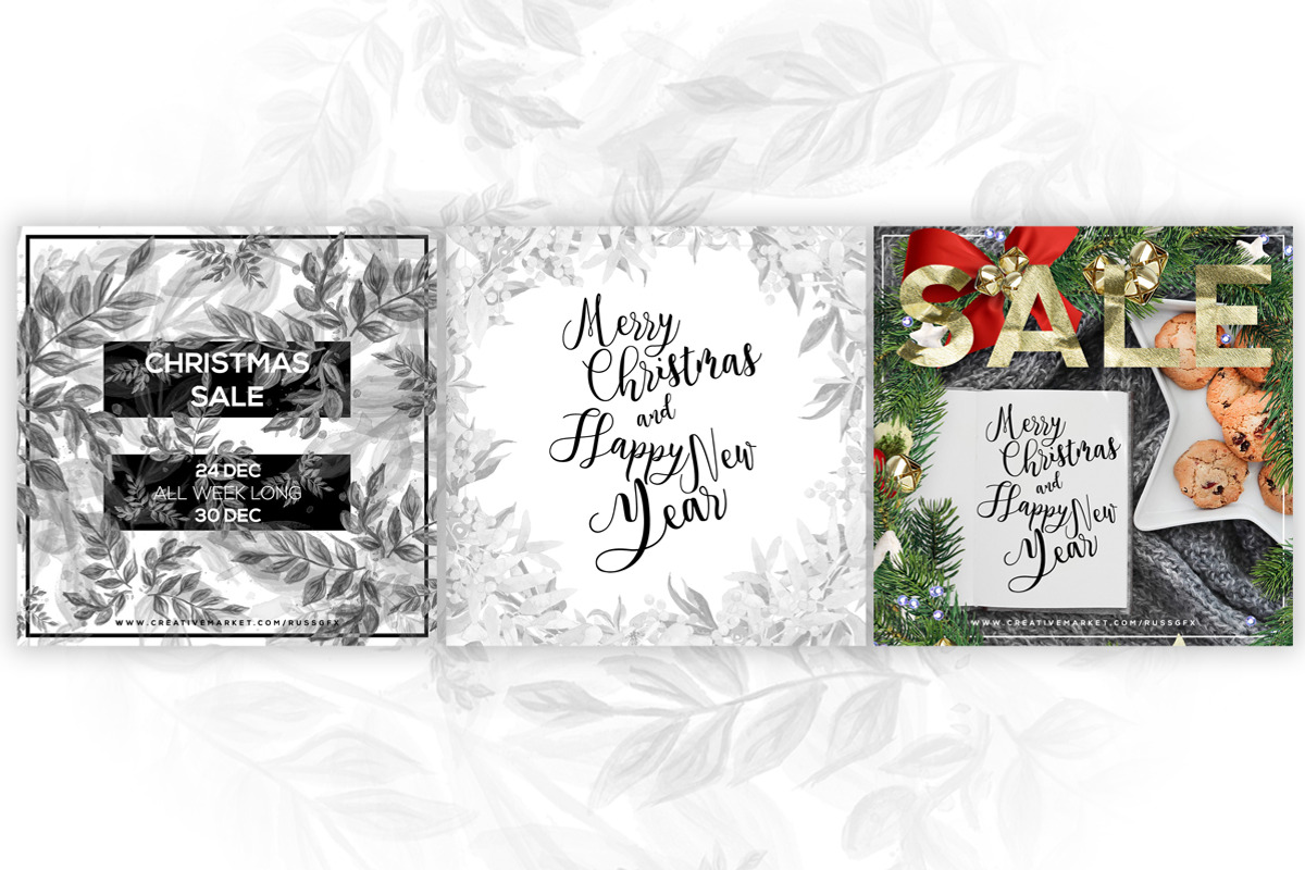 24 Instagram Christmas Posts, a Social Media Template by RussGFX (Photo 3 of 9)
