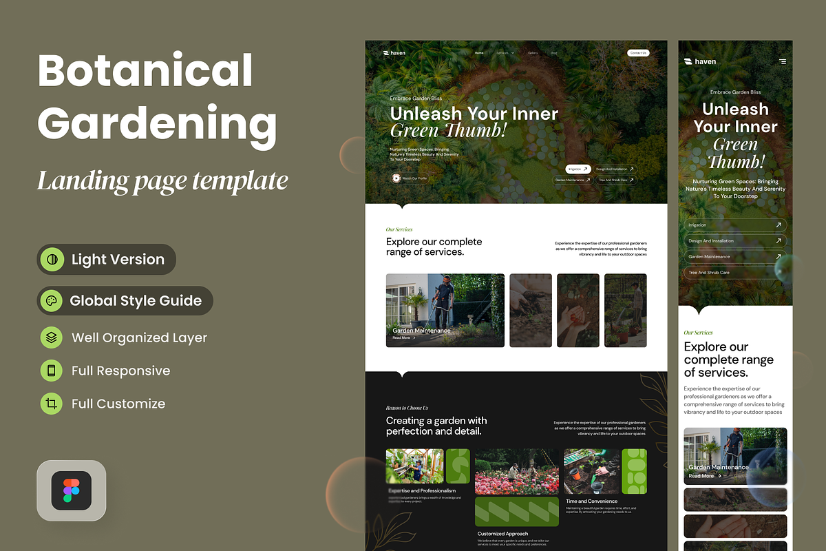 Botanical Garden Landing Page, a Landing Page Template by SLAB! Design (Photo 1 of 4)