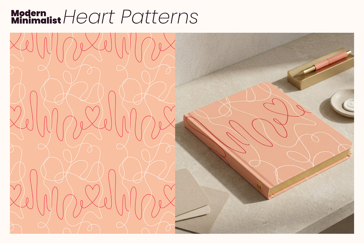 Modern Minimalist Heart Patterns, a Pattern Graphic by moja doodle (Photo 2 of 8)