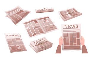 Periodical printing. Daily tabloids, an Object Illustration by Vectorbuum
