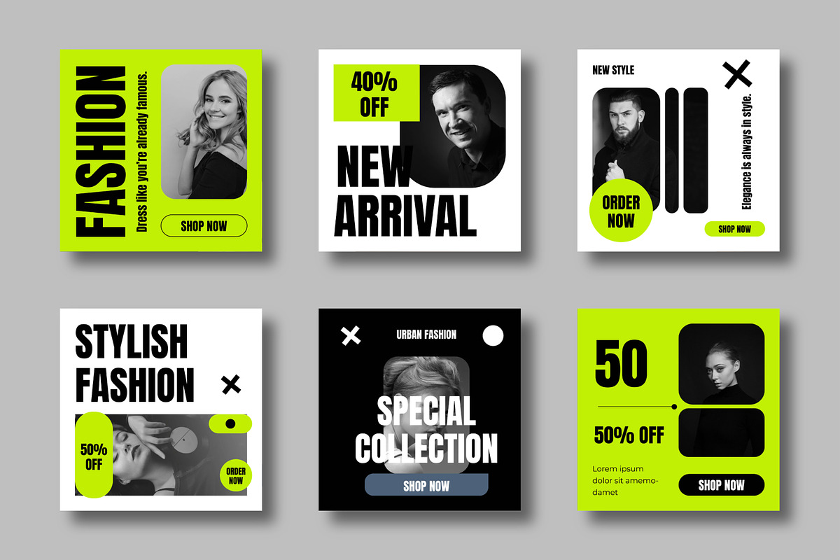 Creative Fashion Social Media Post, a Social Media Template by MightyDesign (Photo 1 of 8)