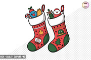 Christmas Stockings Clipart Bundle, a Graphic by crative8112 (Thumbnail 8 of 8)