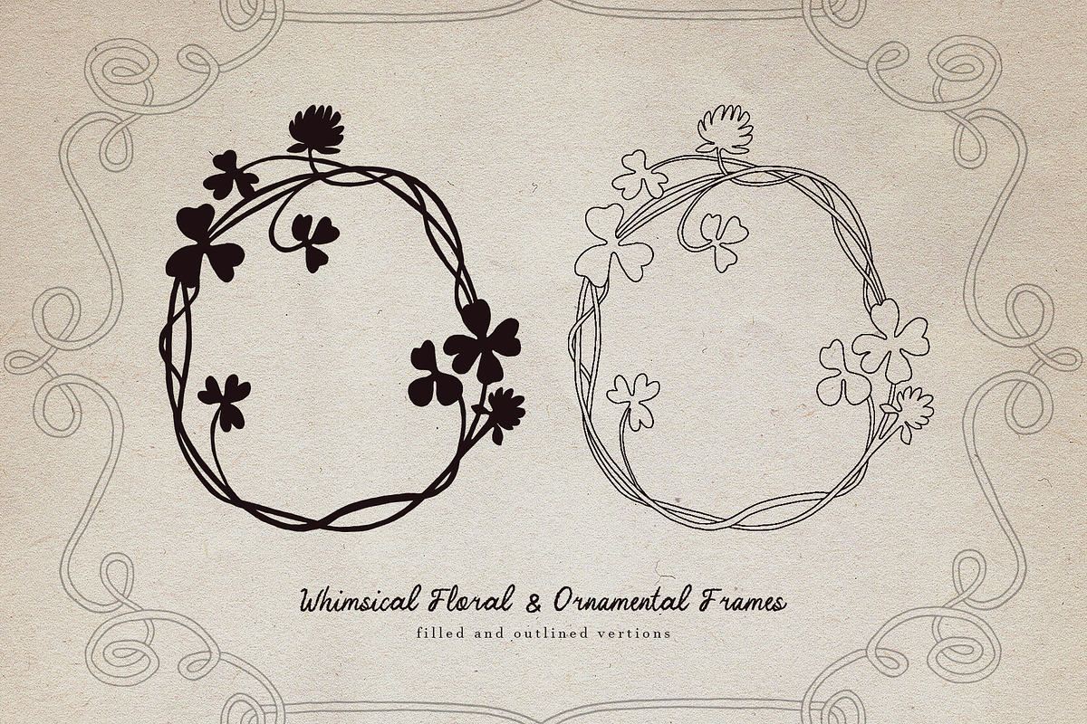 Whimsical Floral & Ornamental Frames, an Object Graphic by Cute Atelier (Photo 4 of 12)