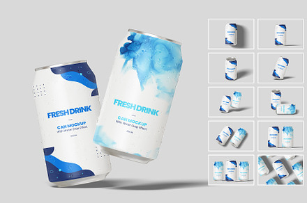 Cold Energy Drink Mockup - Soda Can