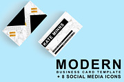 Modern Business Card + 8 Icons, a Business Card Template by cadinera (Thumbnail 1 of 6)