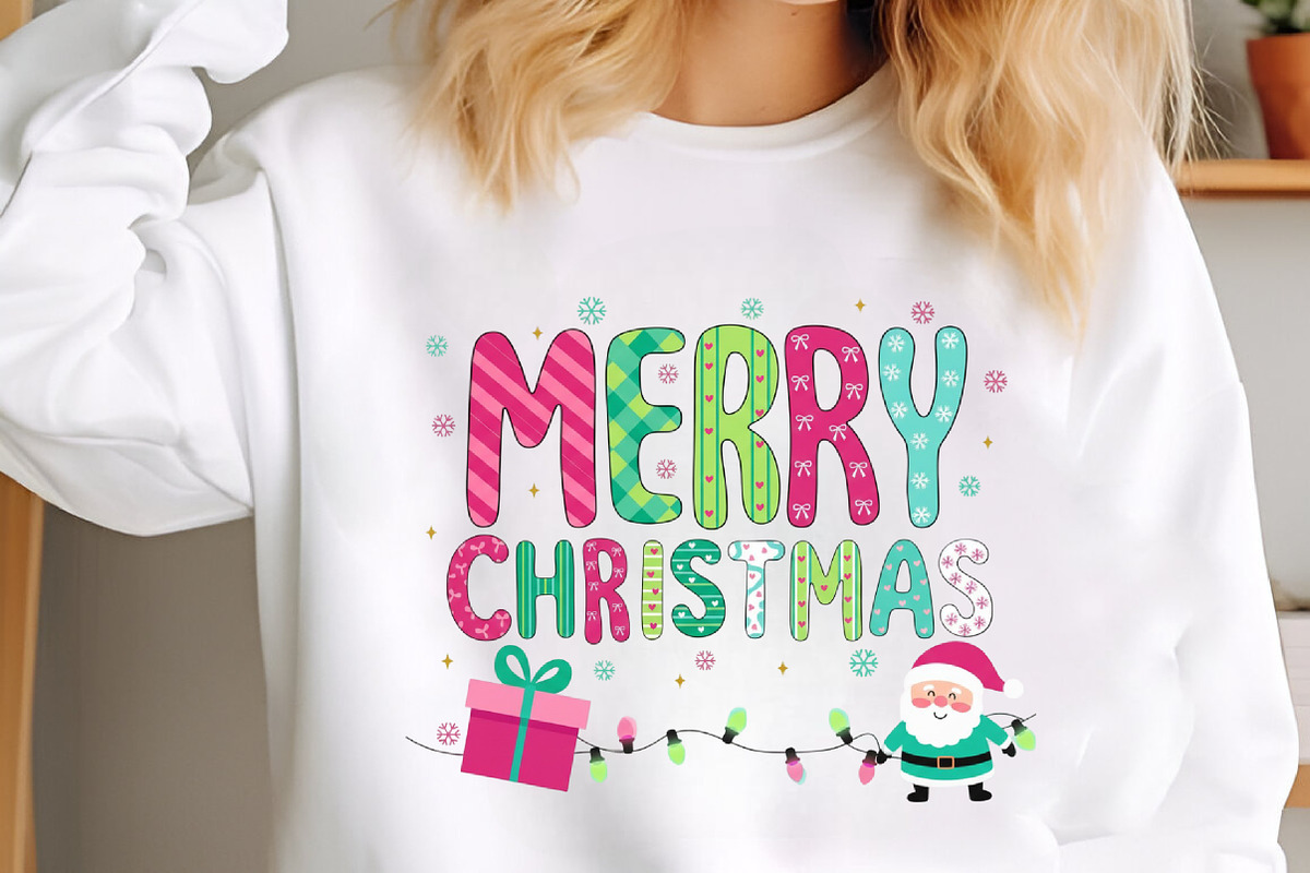 Retro Merry Christmas Doodles Png, an Illustration by designcity5 (Photo 1 of 8)