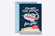 Blast Off Valentine Card Template, a Card Template by origamiprints (Thumbnail 1 of 2)