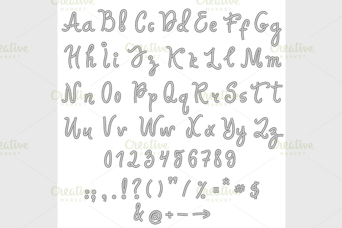 Vector alphabet. Hand drawn letters., a Font by IllustrationArtShop