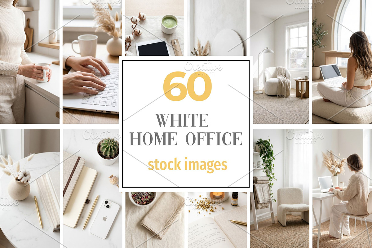 60 White Home Office Stock Photos, a Holiday Photo by Selenique Studio (Photo 1 of 9)
