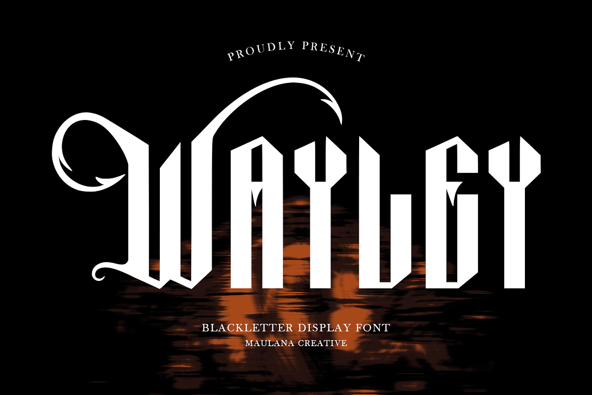 Wayley Blackletter Display Font, a Blackletter Font by Maulana Creative (Photo 1 of 7)