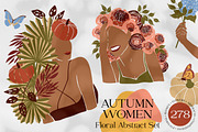 Autumn Women. Floral Abstract Set, an Object Graphic by Julie&Taily (Thumbnail 2 of 21)