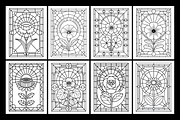 Stained Glass Flower Coloring Book, a Decorative Illustration by Design Station (Thumbnail 2 of 3)
