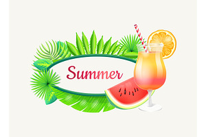 Summer Banner With Frame For Text