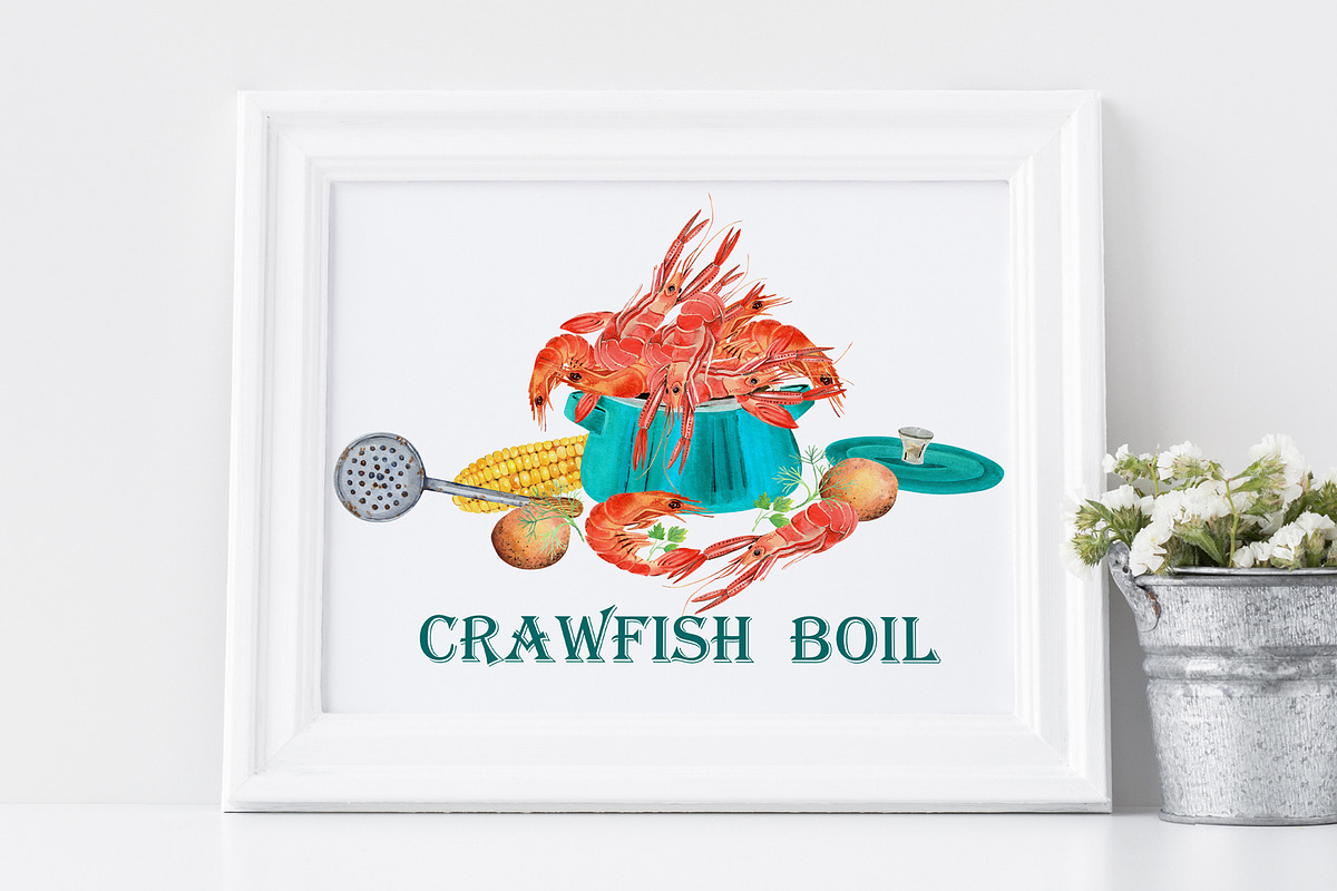 Seafood, Crawfish Boil, a Food Illustration by JennyColorArt (Photo 9 of 10)