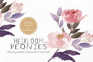 Heirloom Peonies - Watercolor Floral