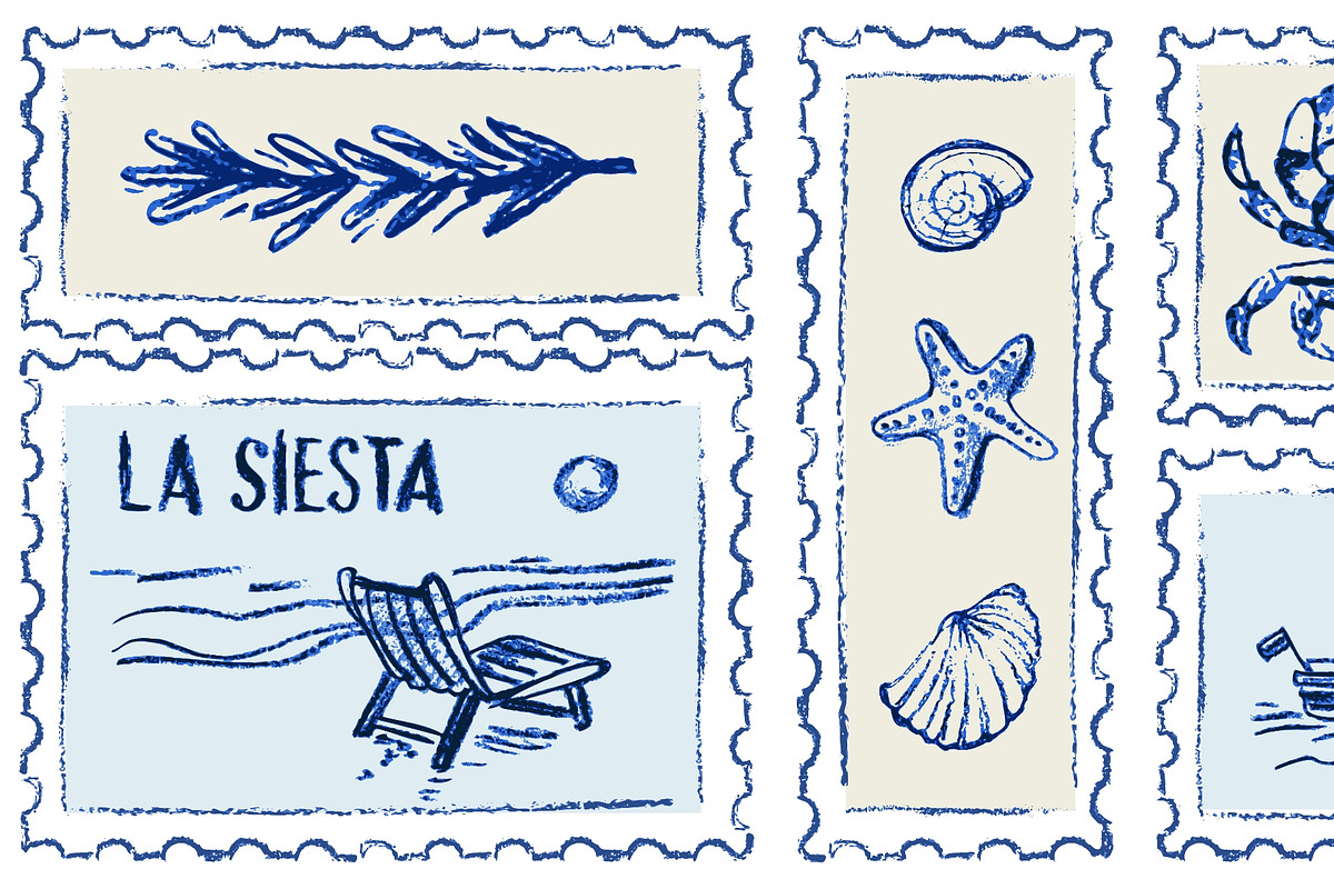 Mediterranean seaside postage stamp, an Animal Illustration by Zimages (Photo 3 of 3)