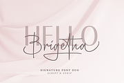 Brigetha Font Duo - Script & Serif, a Script Font by Hendra Pratama (Thumbnail 1 of 9)