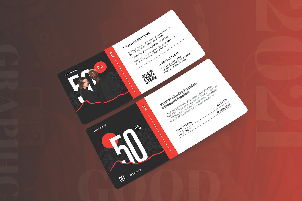 Japanese Modern - Gift Voucher, a Print Template by AQR Studio (Photo 2 of 2)
