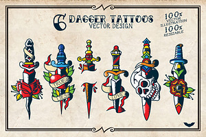 6 Dagger Tattoos