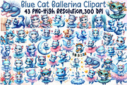 Blue Cat Ballerina Clipart, an Illustration by Sublimation Artist (Thumbnail 1 of 6)