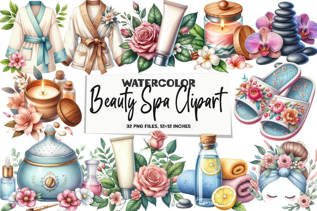 Beauty Spa Clipart, an Illustration by DreamArtGraphic (Photo 1 of 5)