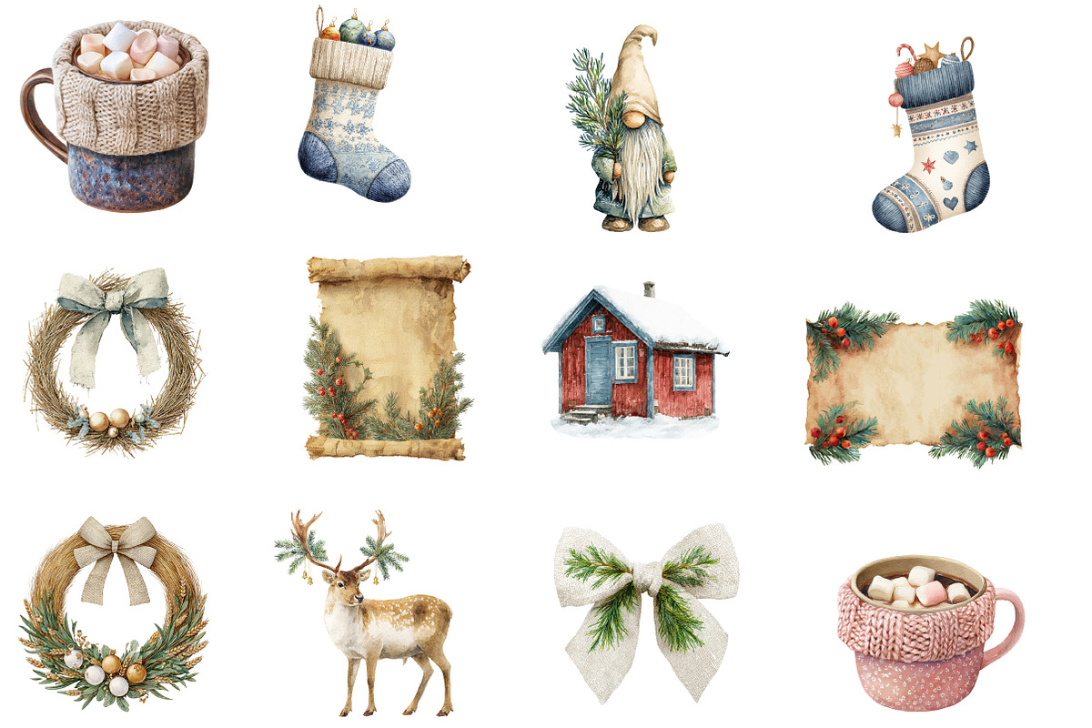 Nordic Christmas Clipart, an Illustration by Designworld (Photo 2 of 6)