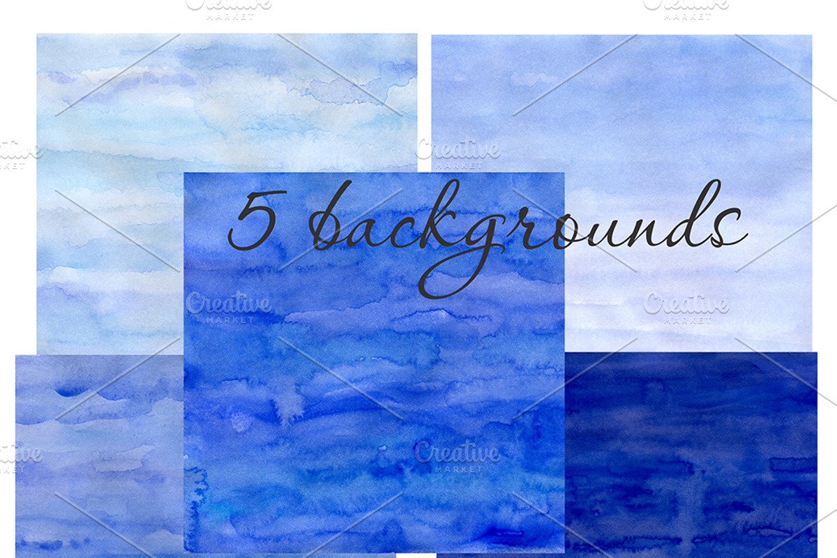 Snowing Watercolor clipart, an Illustration by AqwaColor (Photo 5 of 6)