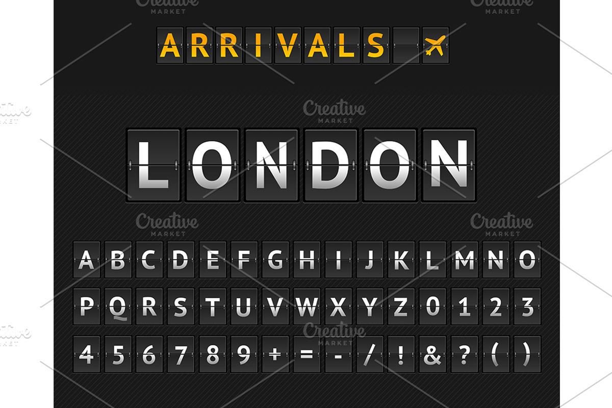 Mechanical Airport Flip Board, an Object Graphic by Vector and Templates (Photo 2 of 6)