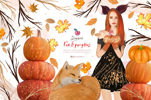 Fall Graphics, Fox And Girl 016