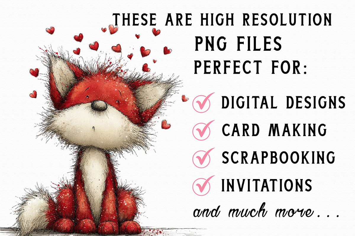 Cute Valentine Forest Animals Clipar, an Illustration by Libby Wishes (Photo 4 of 7)