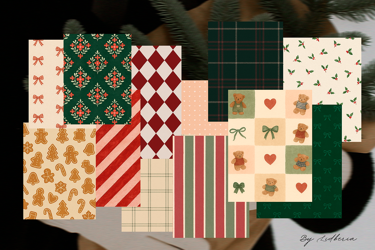 Storybook Christmas Prints, a Background Graphic by Lidberia (Photo 5 of 9)