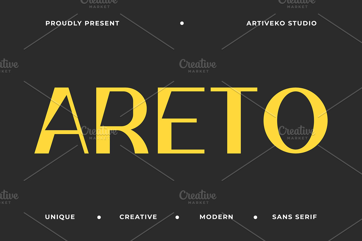 Areto Display Sans Font, a Sans Serif Font by Artiveko (Photo 1 of 7)