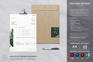 Foliage Invoice Template, a Stationery Template by Andre28
