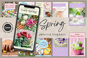 Spring Canva Pinterest Templates, a Social Media Template by Made by Melody (Thumbnail 1 of 6)