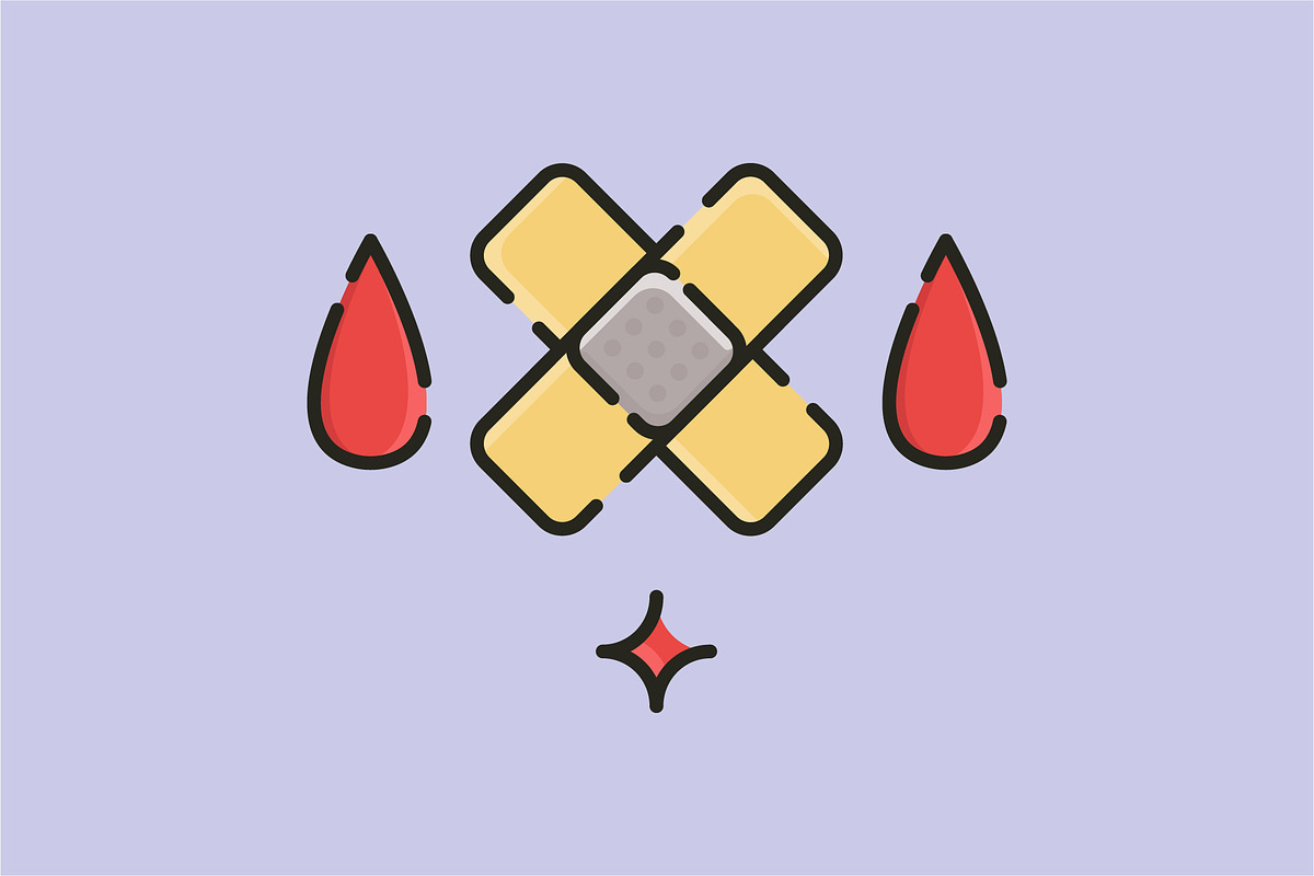 Crossed adhesive bandage, a Solid Icon by REIKYDEWANSASONGKO (Photo 1 of 2)