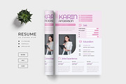 Modern Feminine Resume / CV, a Resume Template by TMint Play (Thumbnail 1 of 3)