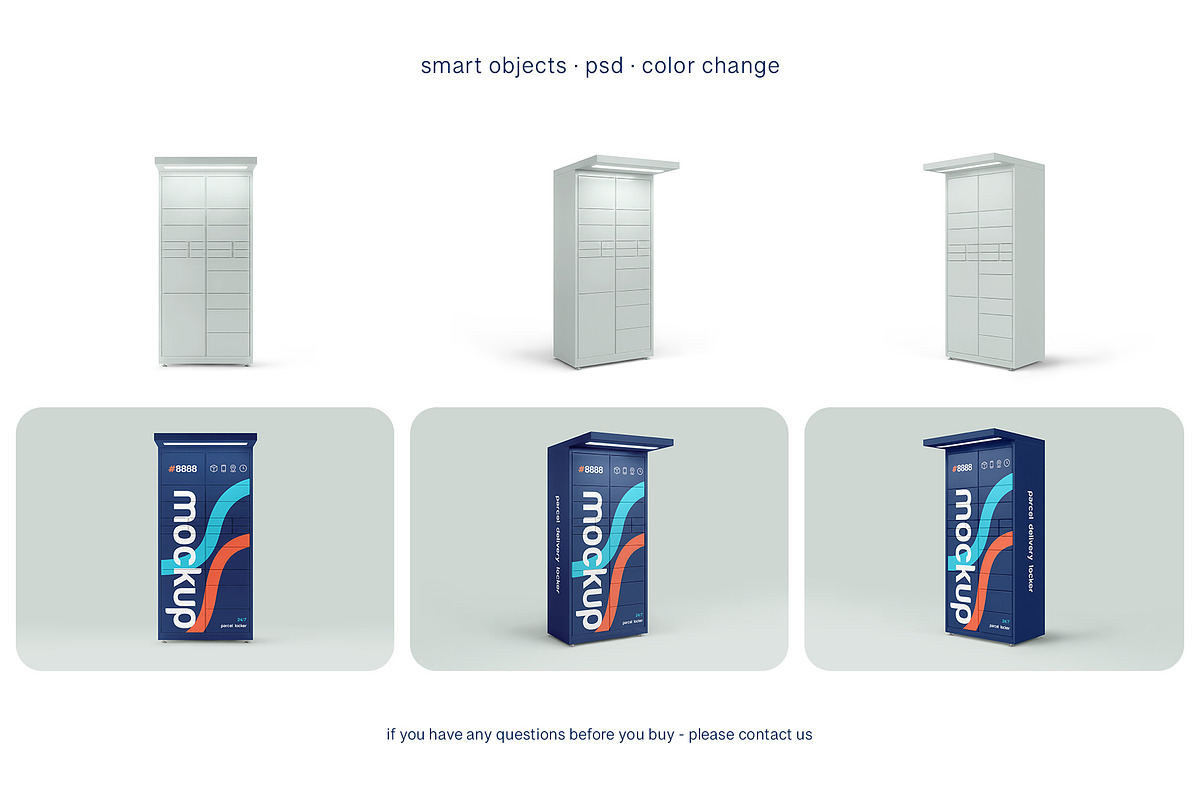 Parcel Delivery Locker Mockup Set, an Advertising Mockup by Country4k (Photo 4 of 4)
