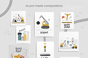 Cute Excavators Clipart Collection, a Transportation Illustration by Leysan Shayak (Thumbnail 4 of 8)