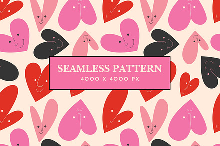 Funny hearts pattern, a Pattern Graphic by Art's and patterns