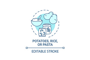 Potatoes, Rice Or Pasta Concept Icon