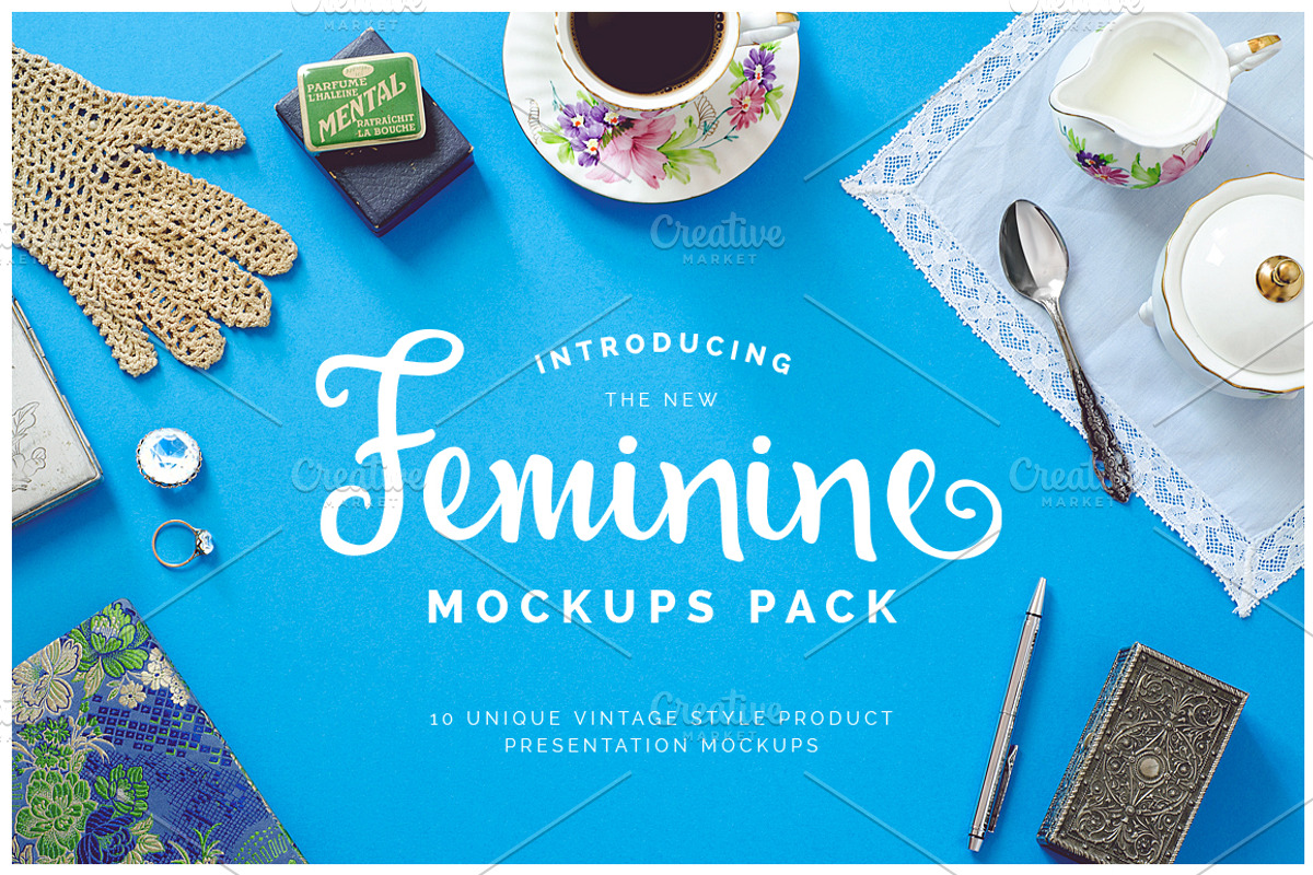 10 Feminine Mockups Pack, a Product Mockup by Victor Barac (Photo 2 of 3)