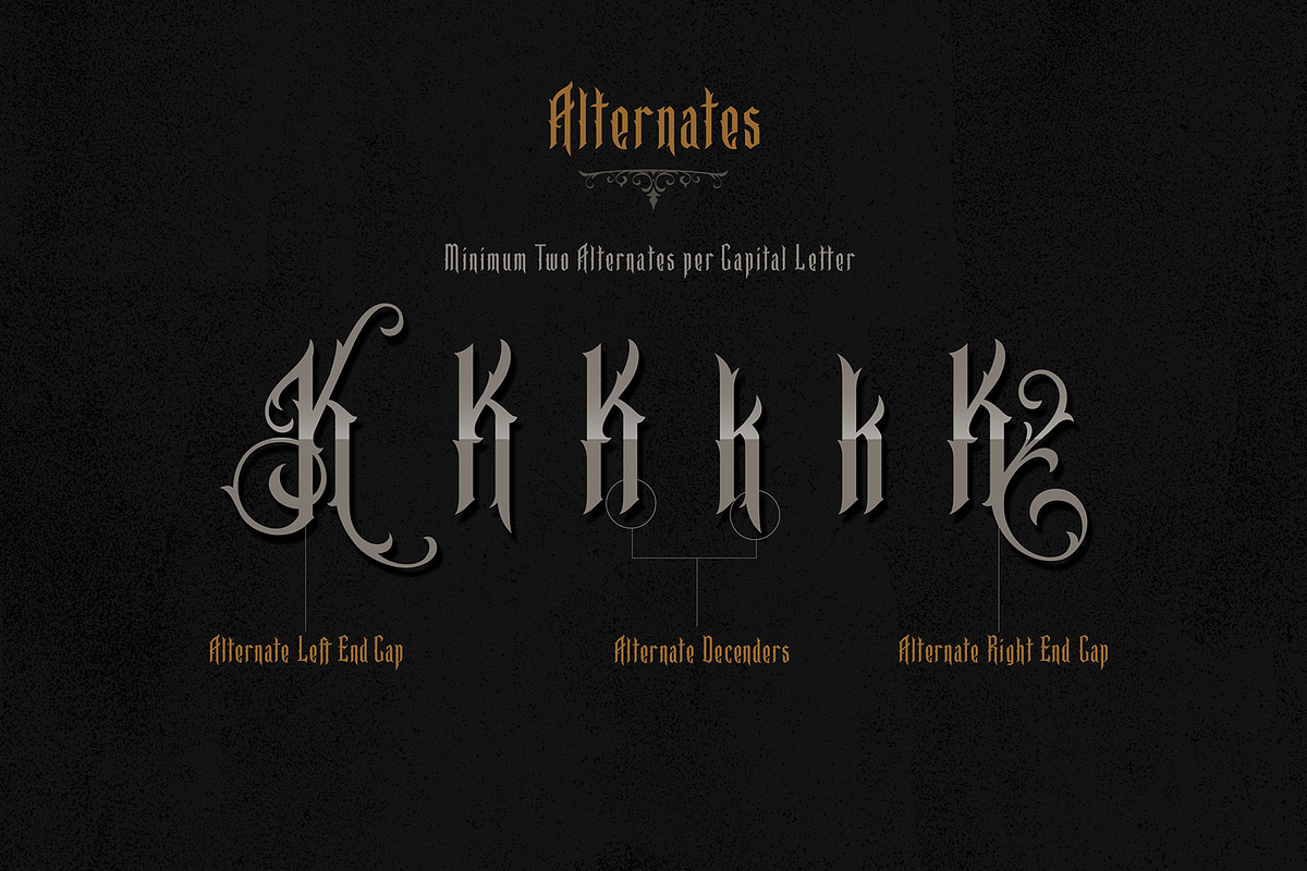 BaeSide Ornate Blackletter Font, a Blackletter Font by StockMamba (Photo 7 of 10)